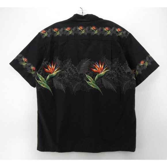 VINTAGE Kys Hawaiian Shirt Medium Button Up Bird of Paradise Aloha - Picture 6 of 10